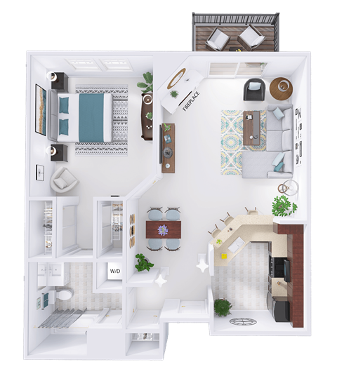a floor plan of a house with a bedroom and a living room